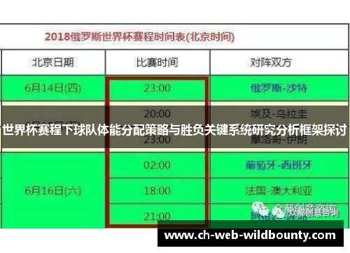 世界杯赛程下球队体能分配策略与胜负关键系统研究分析框架探讨